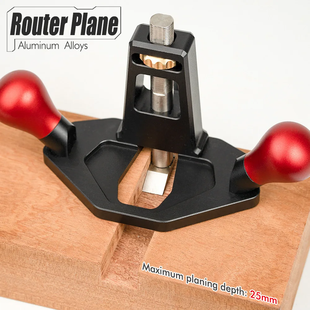 

Router Plane Convenient Depth Adjusting Screw Nut Handheld Router Planer for Right Angle Tenon Shoulder Trimming Groove Slotting