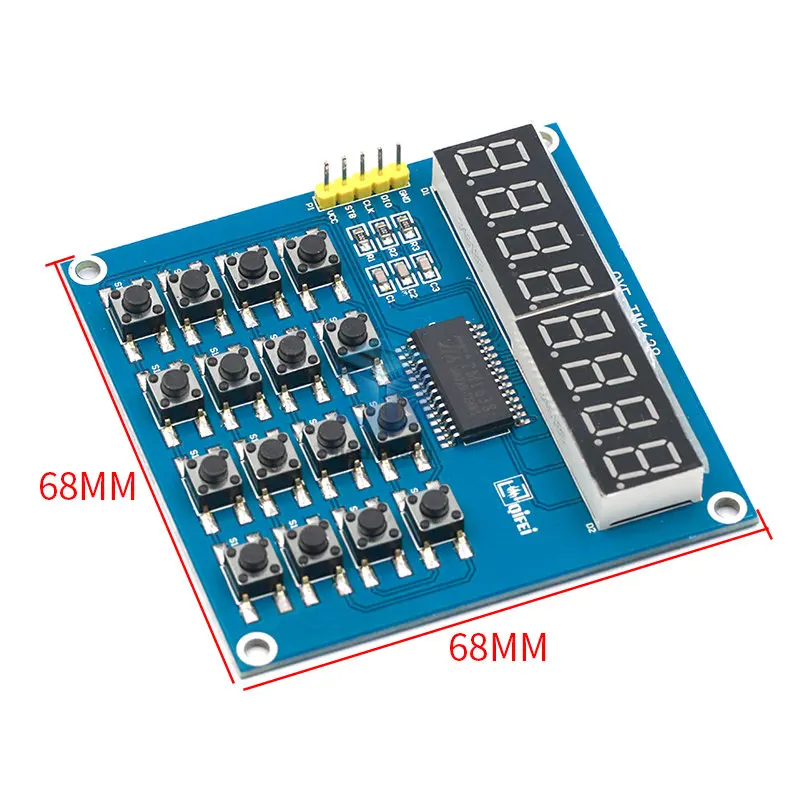 TM1638 LED Display 8-Bit Digital Tube Module 3-Wire 16 Keys 8 Bits Keyboard Scan And KEY LED Display Module For Arduino DIY Kit