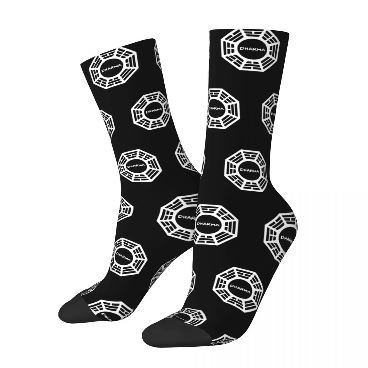 Fashion Male Men Socks Casual Dharma Initiative 1977 Tv Show Lost Sock Polyester Sport Women's Socks Spring Summer Autumn Winter