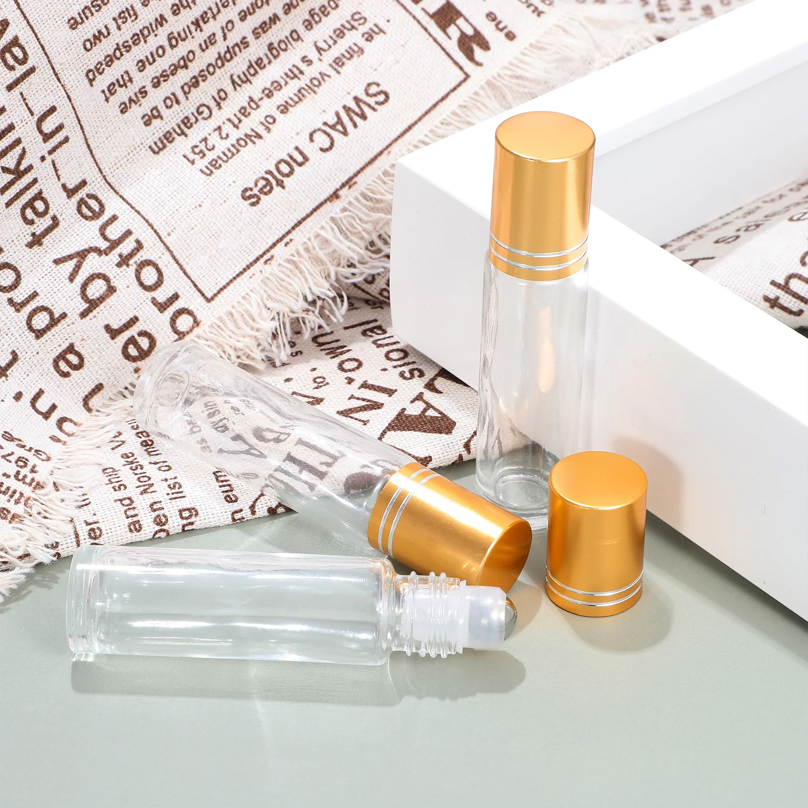 

15Pcs Essential Oil Roller Bottles High-Grade Clear Glass Portable Leak-Resistant Aromatherapy Containers Roller Bottles