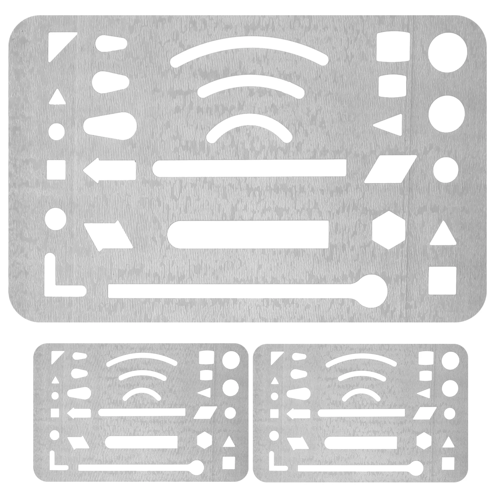 3 pcs Erasing Shield Drawing Drafting Tools Metal Stencil Templates Stainless Steel Erasing Graphics Aid Protect Lines Drafting