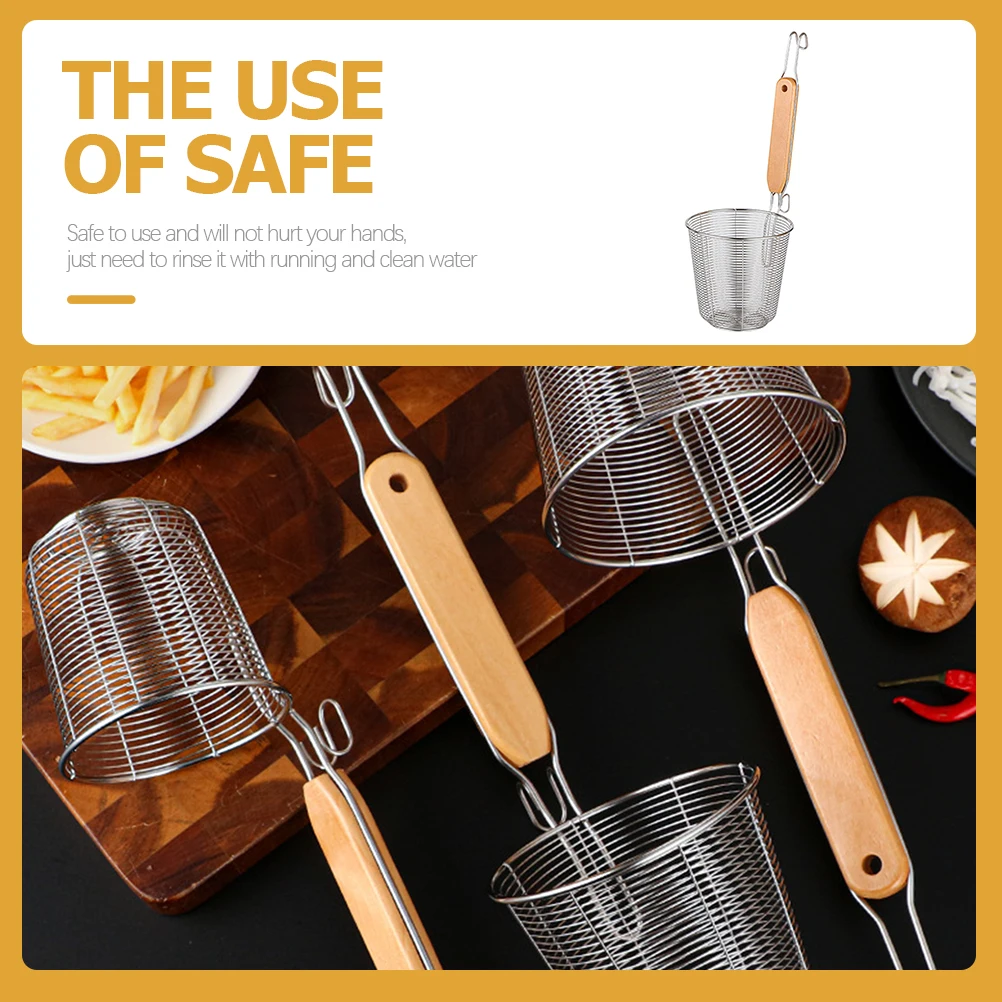 

Stainless Steel Noodle Basket Pasta Strainer Noodle Basket Mesh Kitchen Tool Rust Proof Commercial Home Use