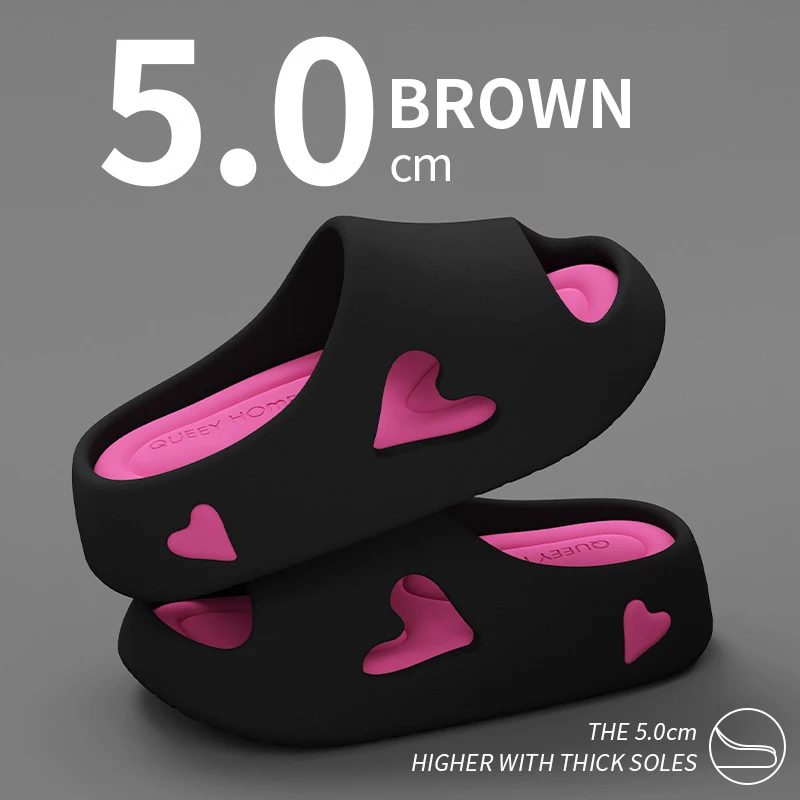 

2025 Fashion Women's Slippers Sandals Beach Slides Solid Color Non-slip Thick Shower Shoes for Summer Home Outside