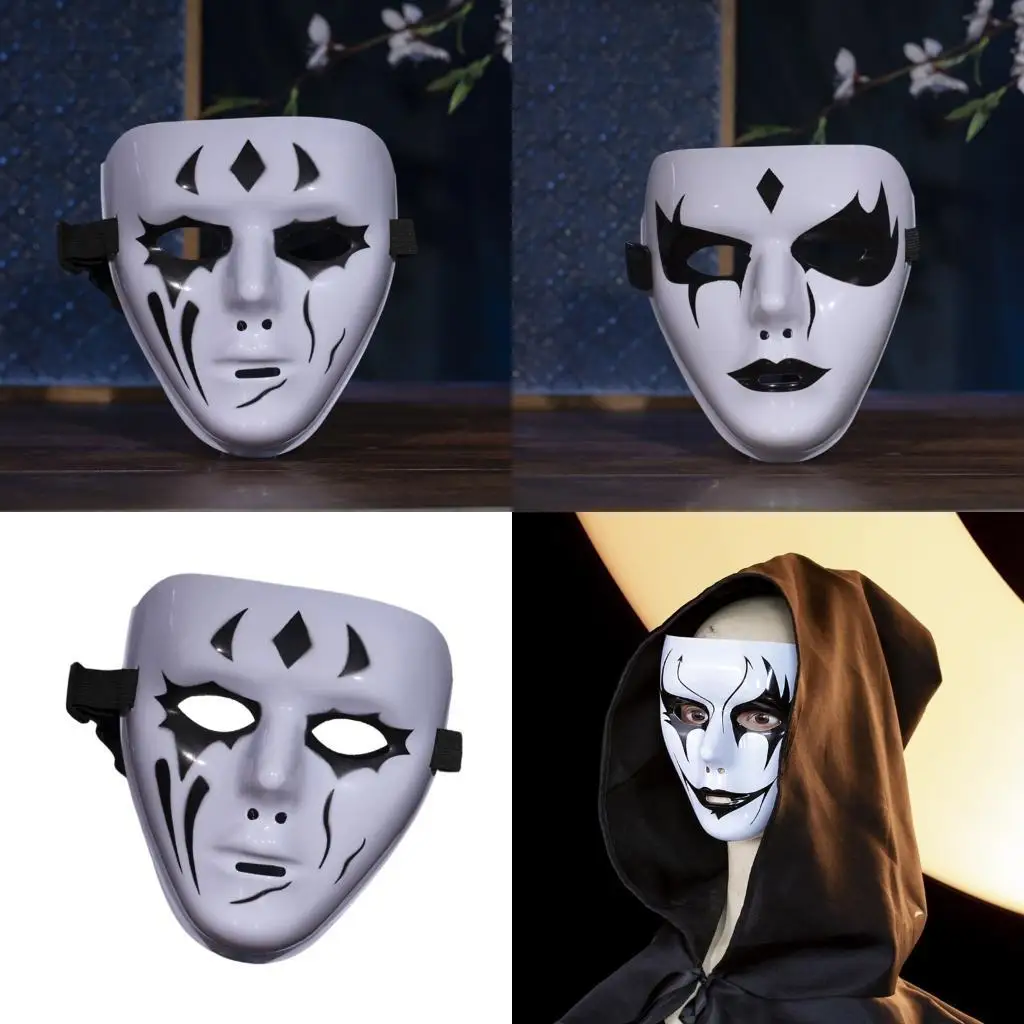 

39BB Halloween Fancy Dress Masks Full Face Street Dance Demons Step Mask Masquerade Mask for Cosplay Dressing Up Party Unisex