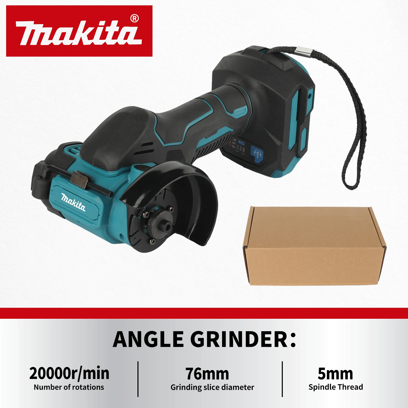 Makita DCS438 Cordless Angle Grinder 18V 3 Inch, Mini Polishing Grinding Machine Electric Cutting Tool for Small Works DIY