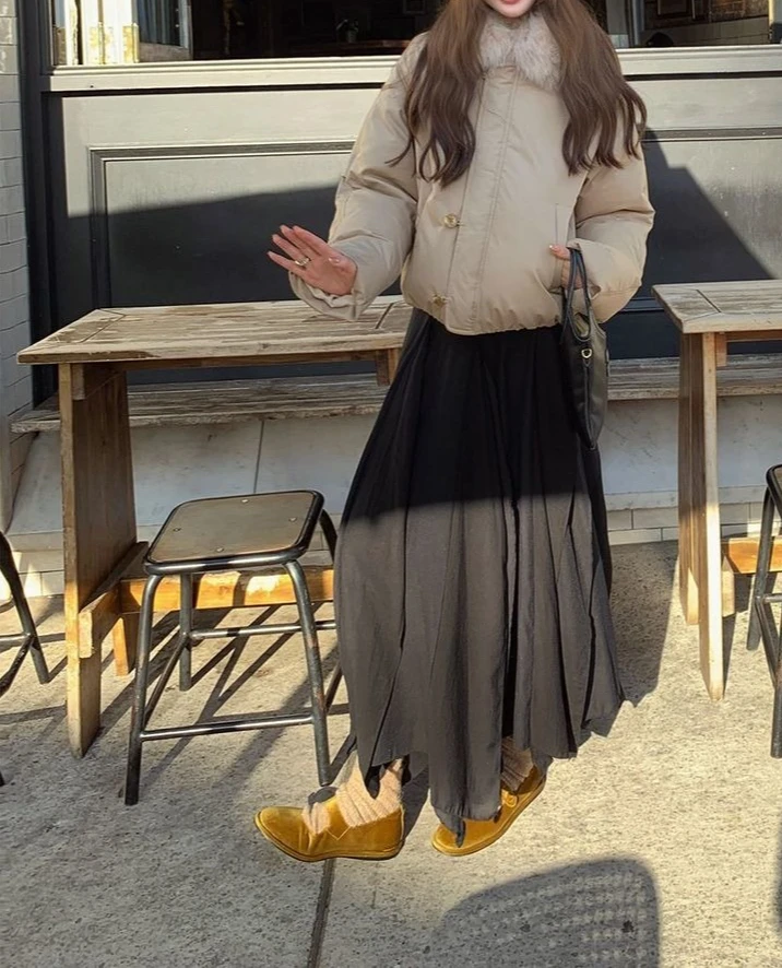 معطف مبطن مزين بالفرو الحلو 2025 شتاء جديد وصول سترة نسائية قصيرة دافئة غير رسمية متعددة الاستخدامات #4