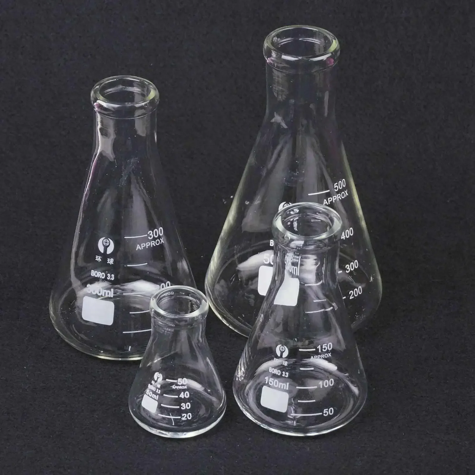 Glass Conical Erlenmeyer Flask 50/100/150/200/250/300/500/1000/2000/3000/5000ML G3.3 Lab Supplies Borosilicate flask