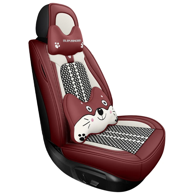 

Custom PVC Leather Car Seat Covers Unique Sports Cushion Front Set for 5-Seater Cars Universal Fit
