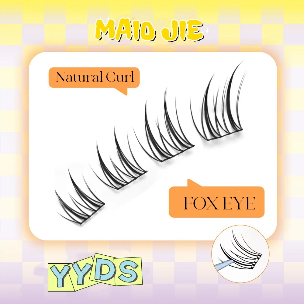 MAIOJIE 6/10 Rows Natural Charming Lashes Y2k Segmented Foxes Eyelash Extension Fluffy Single Clusters False Eyelashes Makeup