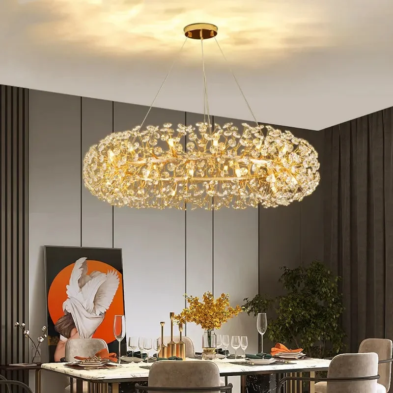 Crystal Modern LED Ceiling Chandelier Lighting for Living Room Bedroom Kitchen Dining Room Home Decoration Indoor Hanging Lamps