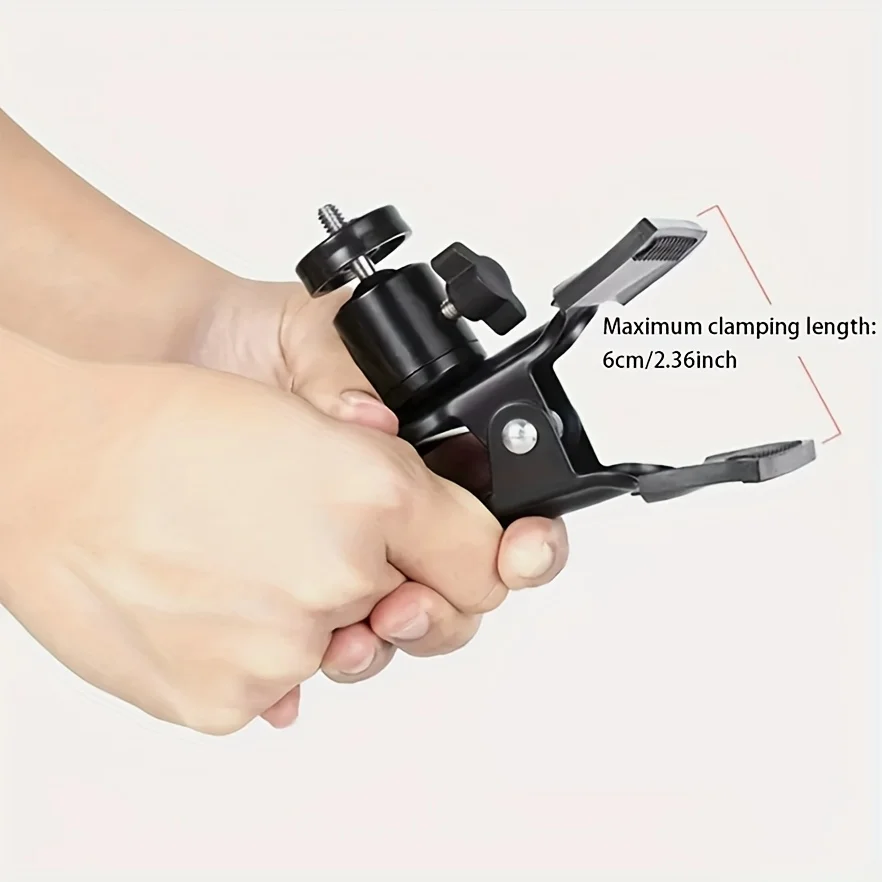 SMGXHE Adjustable 360° Rotating Universal Stainless Steel Phone/Tablet Holder Clamp, Suitable for Desktops/Tables/Art Easels