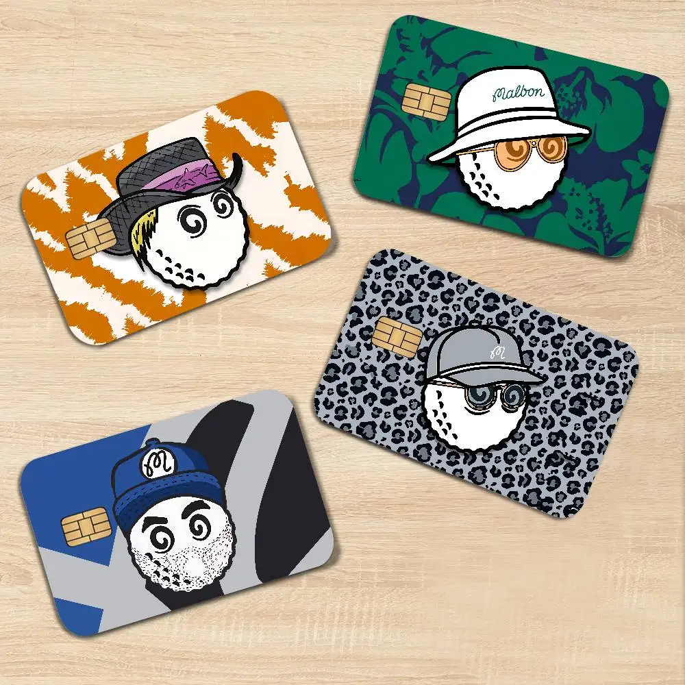 L-Leisure-M-M-Malbones Golf Anime Cartoon Bear Skin Sticker Film Tape Case for Big Credit Debit Card Front Side