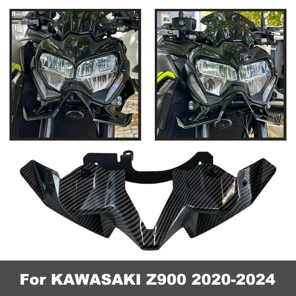 

Z900 2024 Black Carbon fiber Motorcycle Naked Front Spoiler Aerodynamic Wing Kit Spoiler New For Kawasaki Z 900 2023 2022-2020