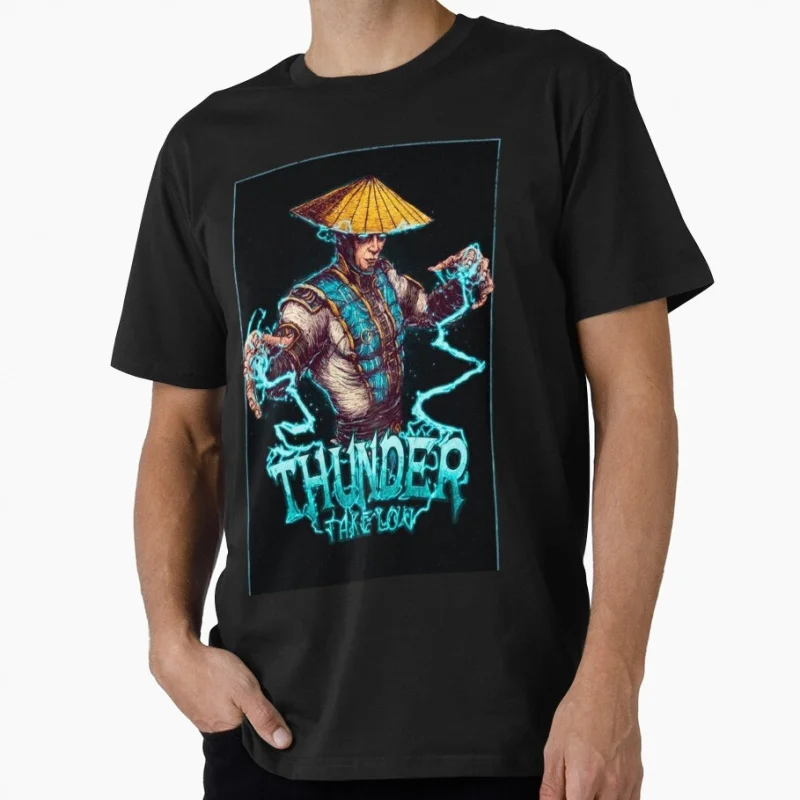 

Raiden Thunder Take You Retro Video Game 90's Mortal Kombat MK Gift for gamer 100% cotton Short Sleeve Graphic T-Shirt S-6XL