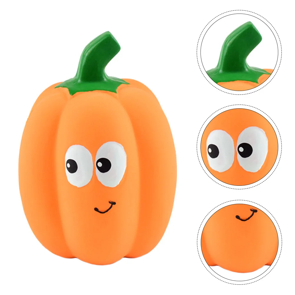 Juguete con forma de calabaza para mascotas, juguete con sonido chirriante, juguete de entrenamiento para mascotas, juguete de látex para mascotas, juguete con sonido de calabaza, 1 ud.