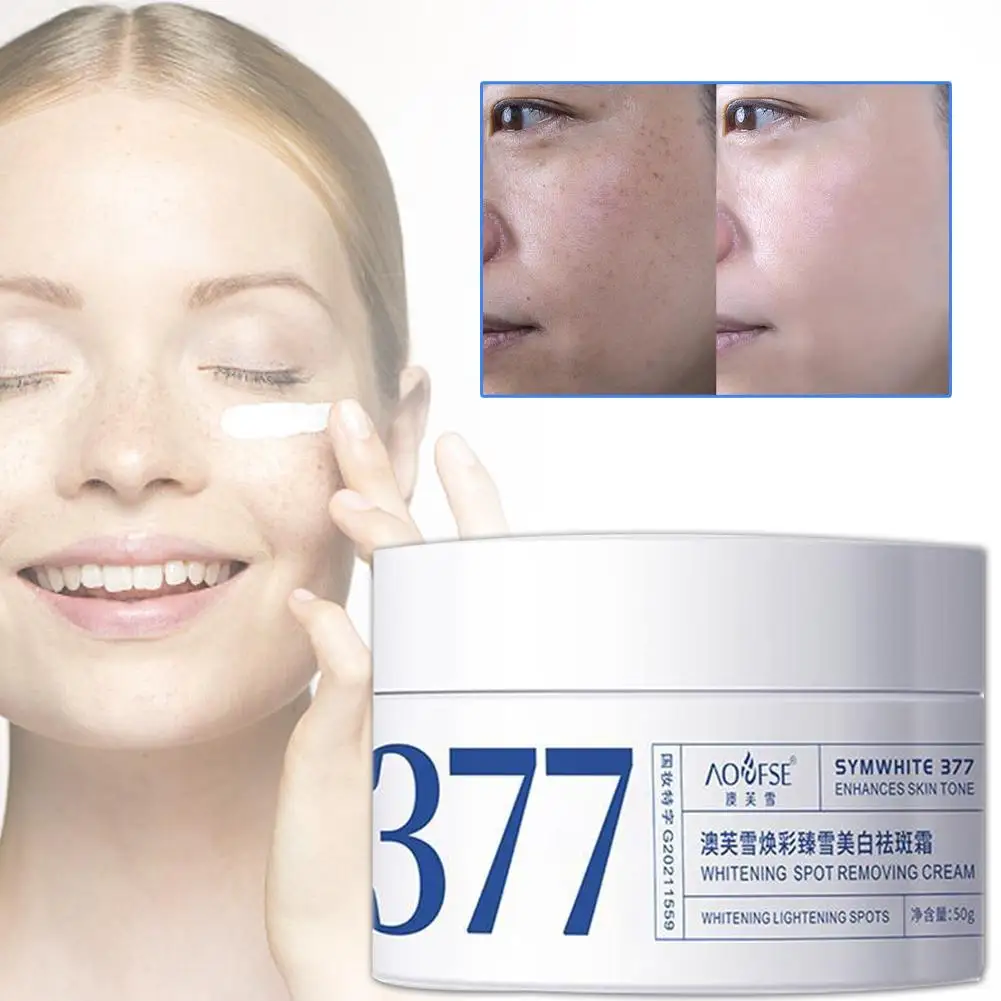 

New 377 Effective Whitening And Freckle Removing Cream Fades Facial Whitening Moisturizing Skin Cream Spots Skin Brightens 50g