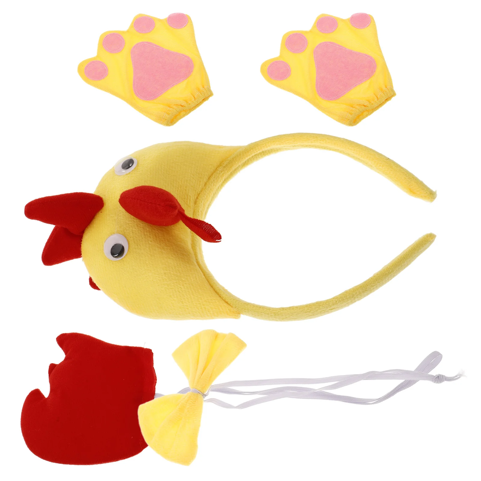 1Set Lovely Chick Headband Tail Gloves Cosplay Accessory for Kids and Adults Party Chick Headband Photo Props Cosplay Supplies