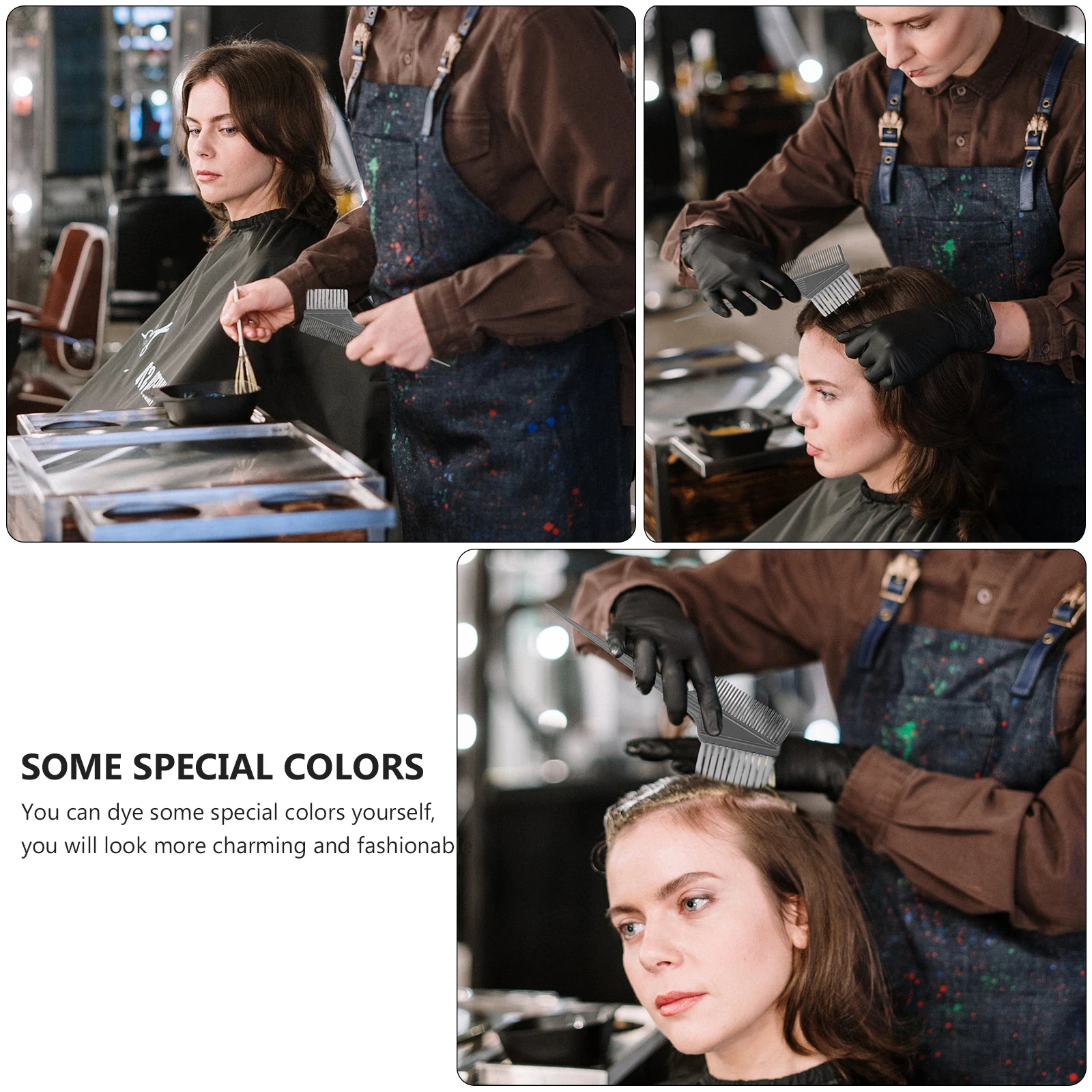 

8pcs Hair Dye Brush Set Hair Coloring Applicator For Salon Spa Home Dyeing Foiling Highlights Tool Dye Applicator