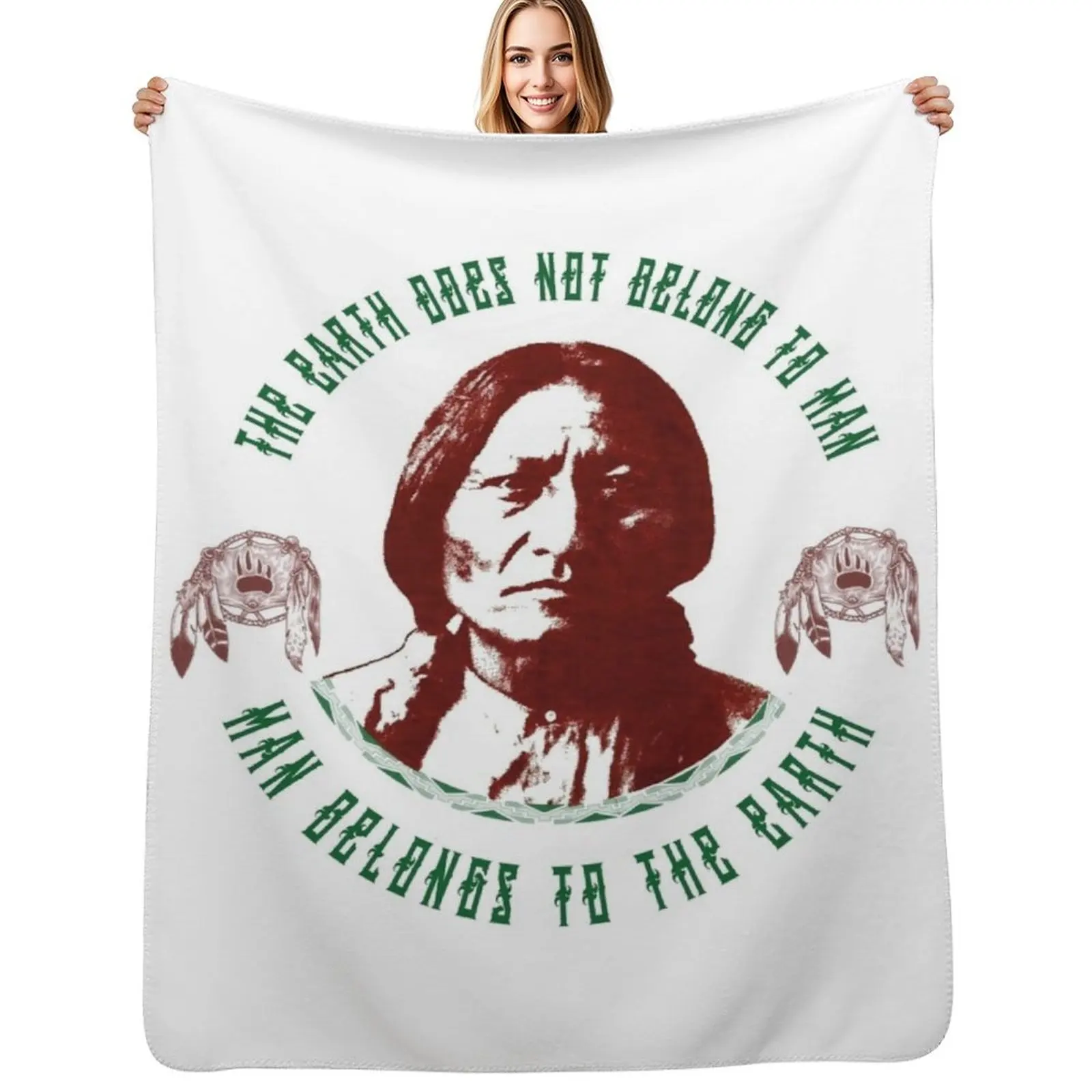 La Terre ne appartient pas à l'homme, l'homme appartient à la Terre. Couverture douce pour climatiseur, pour le bureau et la maison.