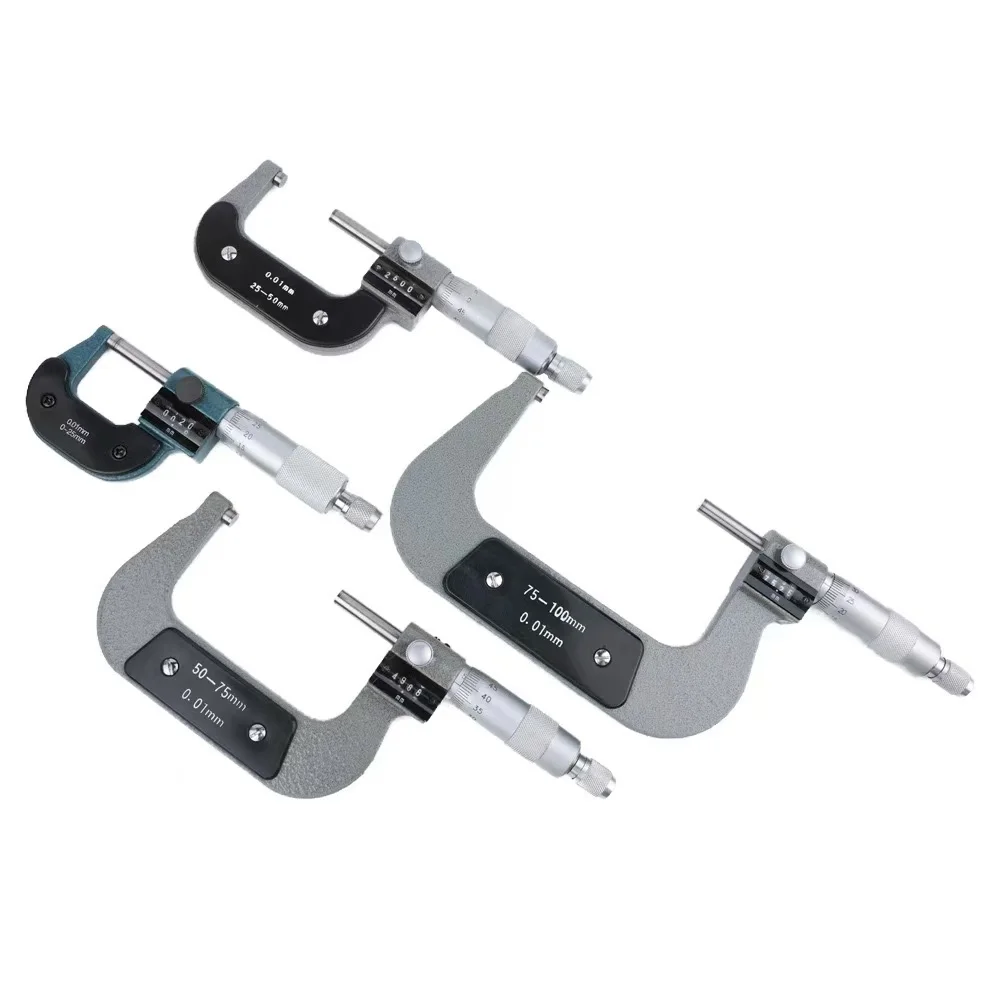 0-25mm/ 25-50mm/ 50-75mm/ 75-100mm Outside Spiral with Counter Read Micrometer Accuracy 0.01mm Gauge Vernier Caliper Gauge