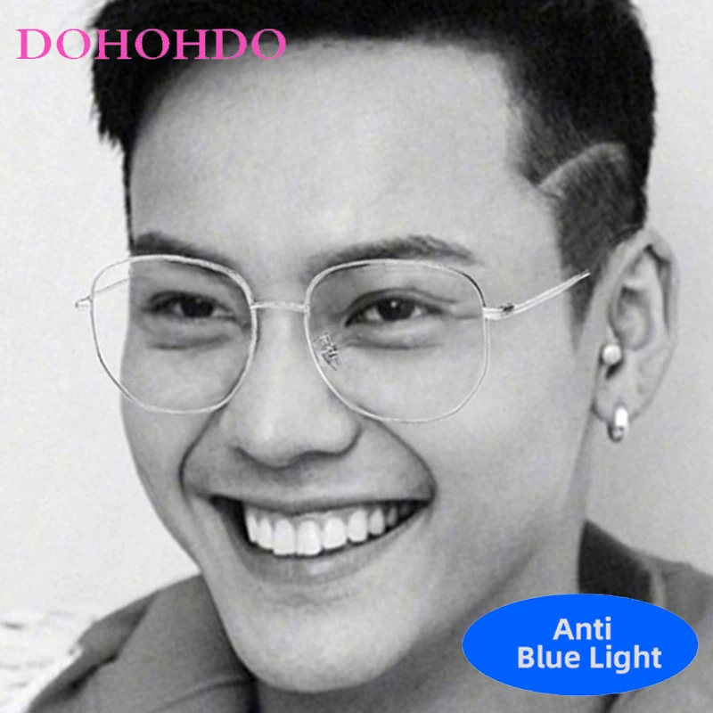 

Luxury Designer Metal Square Optical Glasses Women Men New Trendy Reading Computer Anti-Blue Light Protection Spectacle Unisex