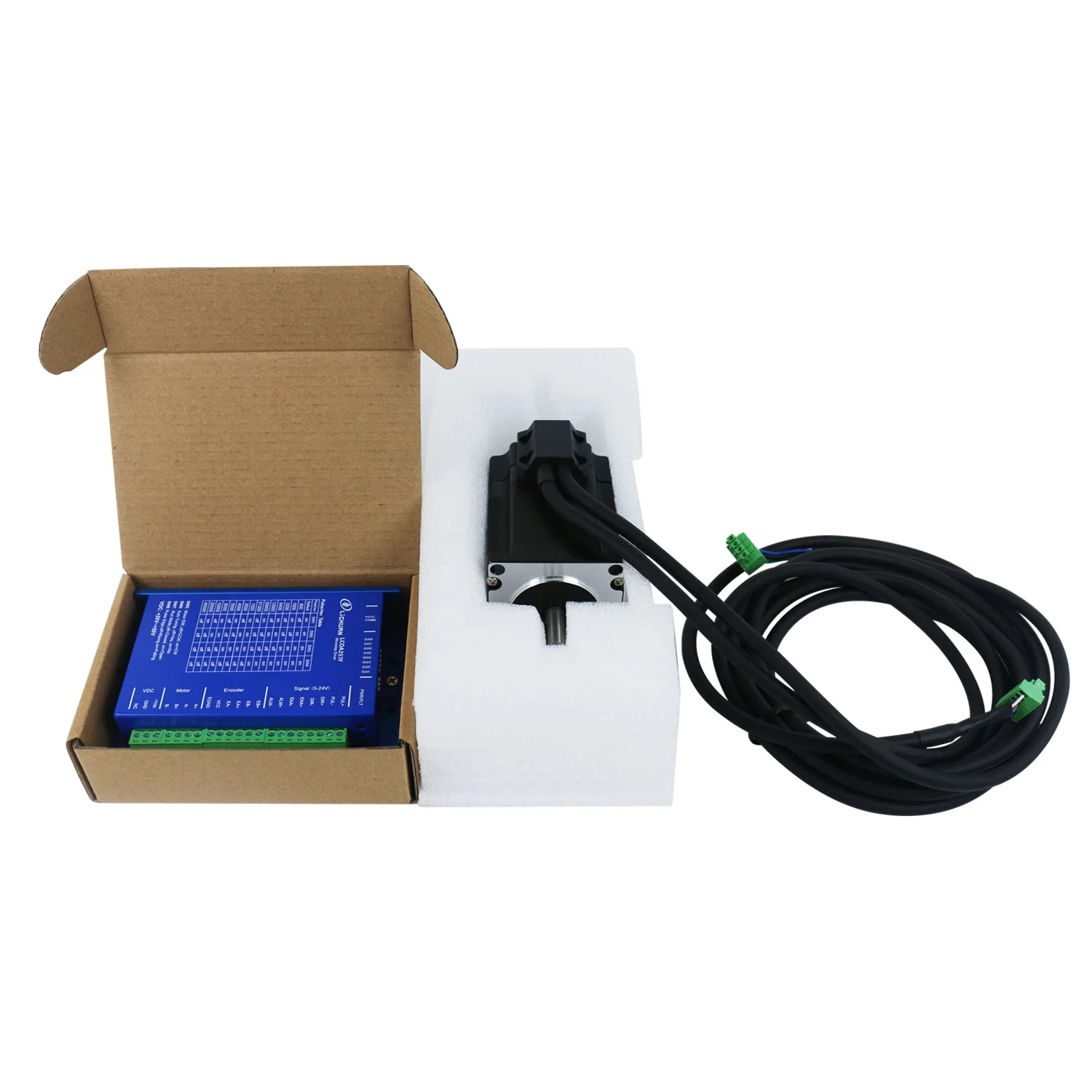 2 phase 1N.m ~3.5N.m Nema 23 kit Closed Loop Stepper servo motor and LCDA257F  Servo Driver