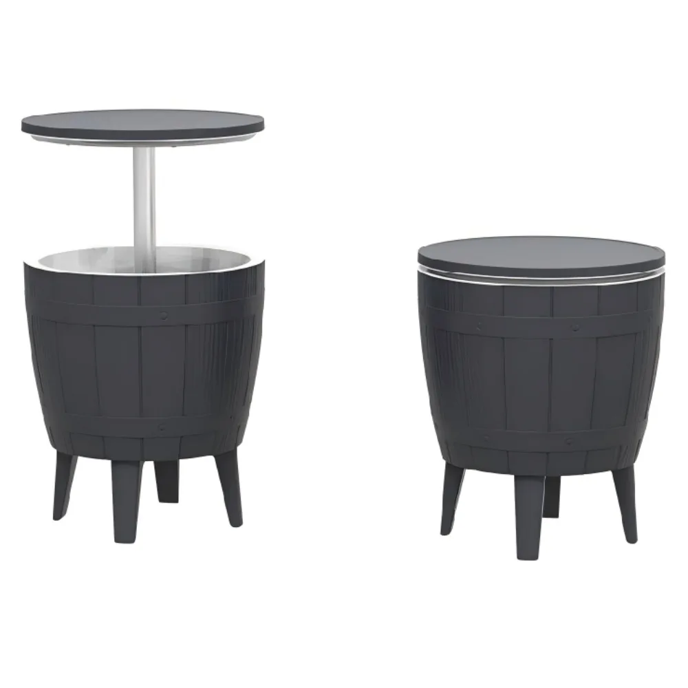 3-in-1 Outdoor Beverage Cooler Table 37L Capacity Ice Chest, Cooler Cocktail Coffee Table with Lift Lid for Patio Party