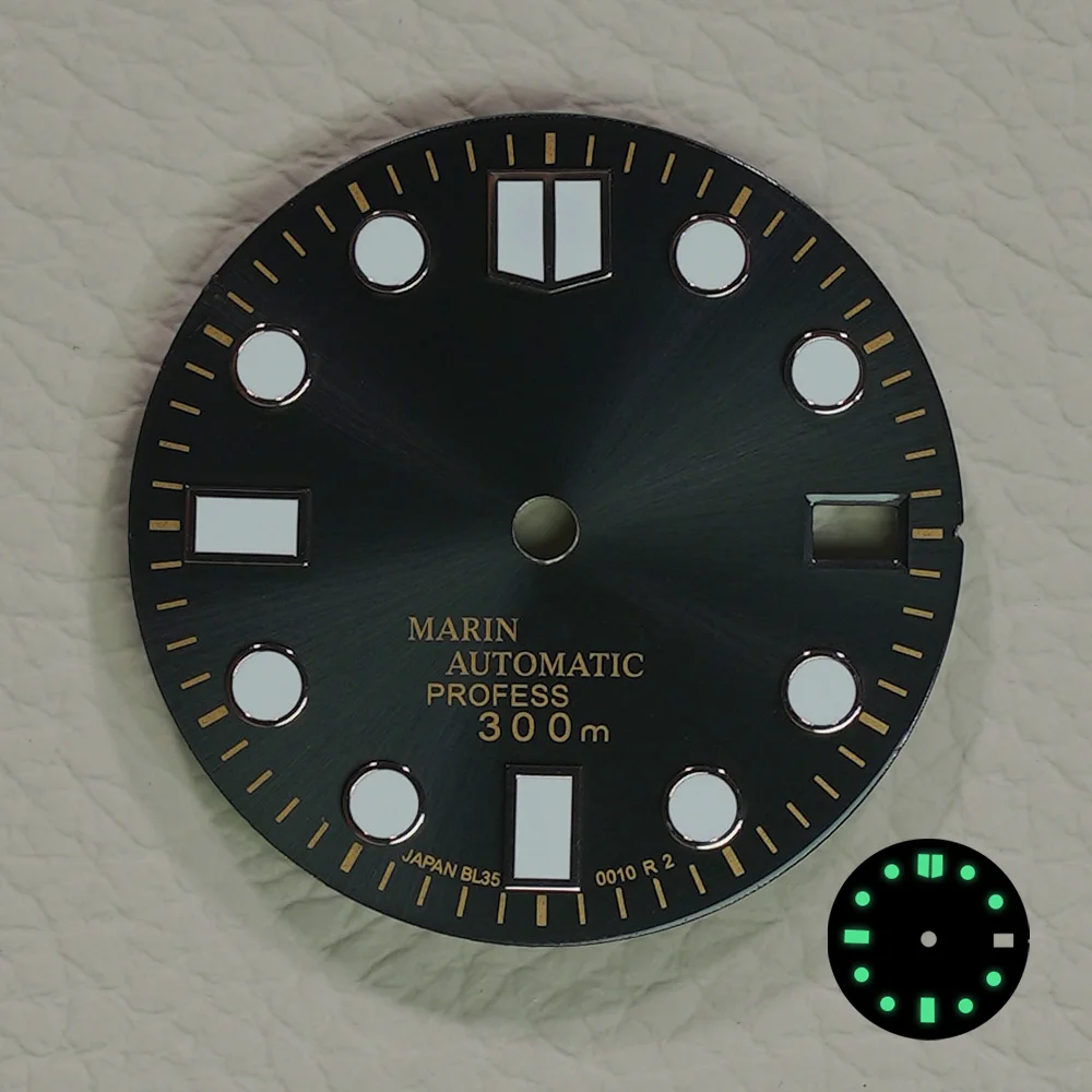 NH35 dial High Quality 28.5mm S Dial Watch Dial For NH35 NH36 Movement Green Luminous Movement Watch Accessories Repair Tool