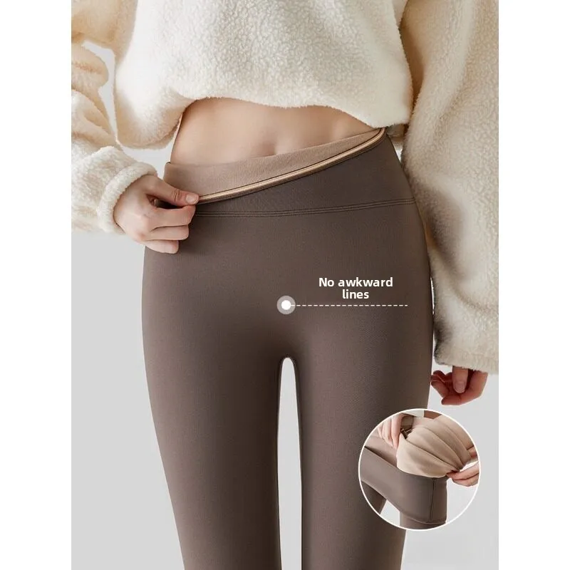 

Women's High-Waist Fce-Lined Thi Yoga Pants Autumn Winter New Sle Warm Tight Boting Pants Casual Long Pants