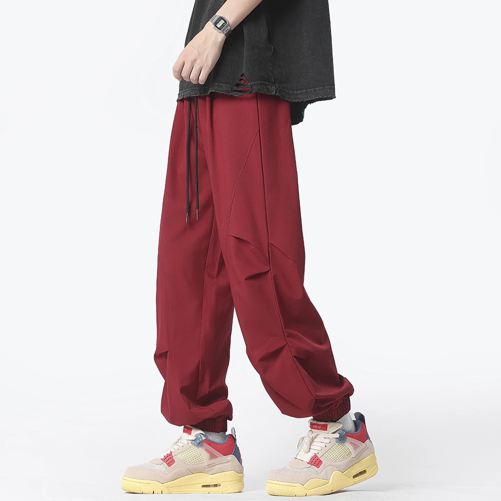 

Tiktok Popular Parachutist Pants 2024 New Autumn Tights Woven Sportswear Pants Men's Port style Pants Fashion Loose Straight Cas