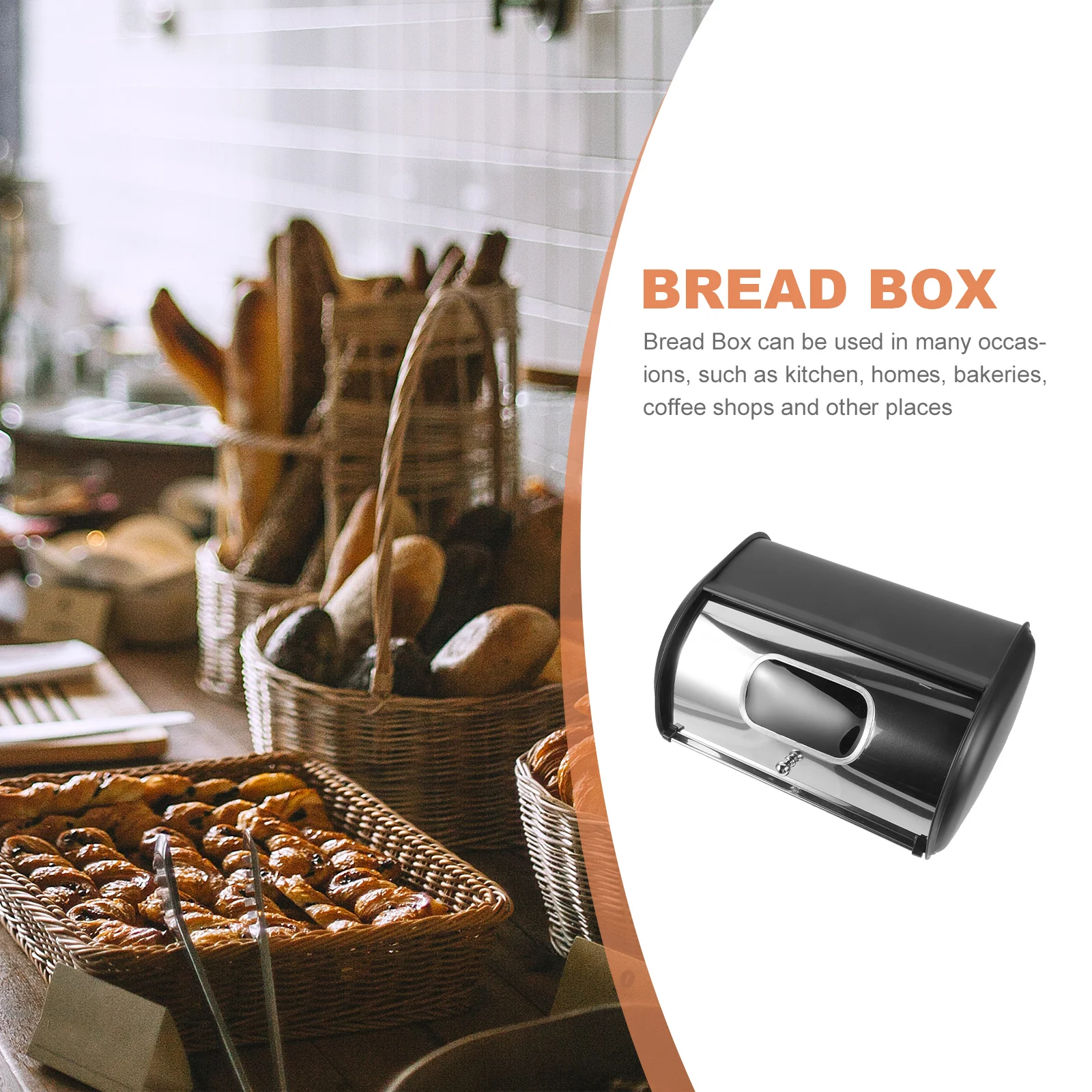 

Stainless Steel Box Large Capacity Bread Boxes For Kitchen Counter Kitchen Counter Desktop Bin Holder Storage Container