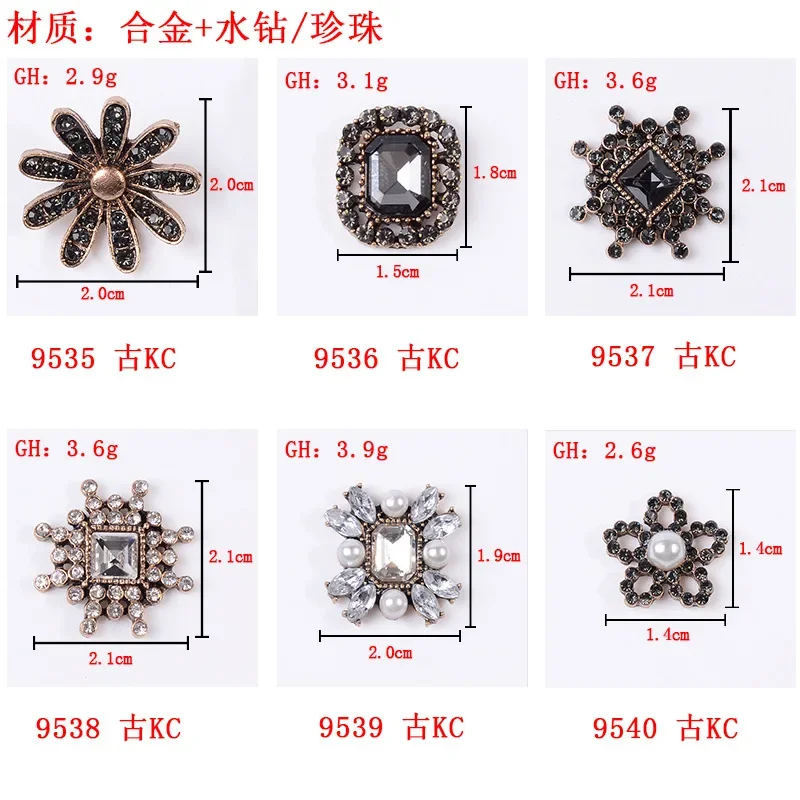 New Daisy Pentagram Square Various Alloy Materials Crystal Diamond Buckle Accessories Manufacturers Spot Wholesale