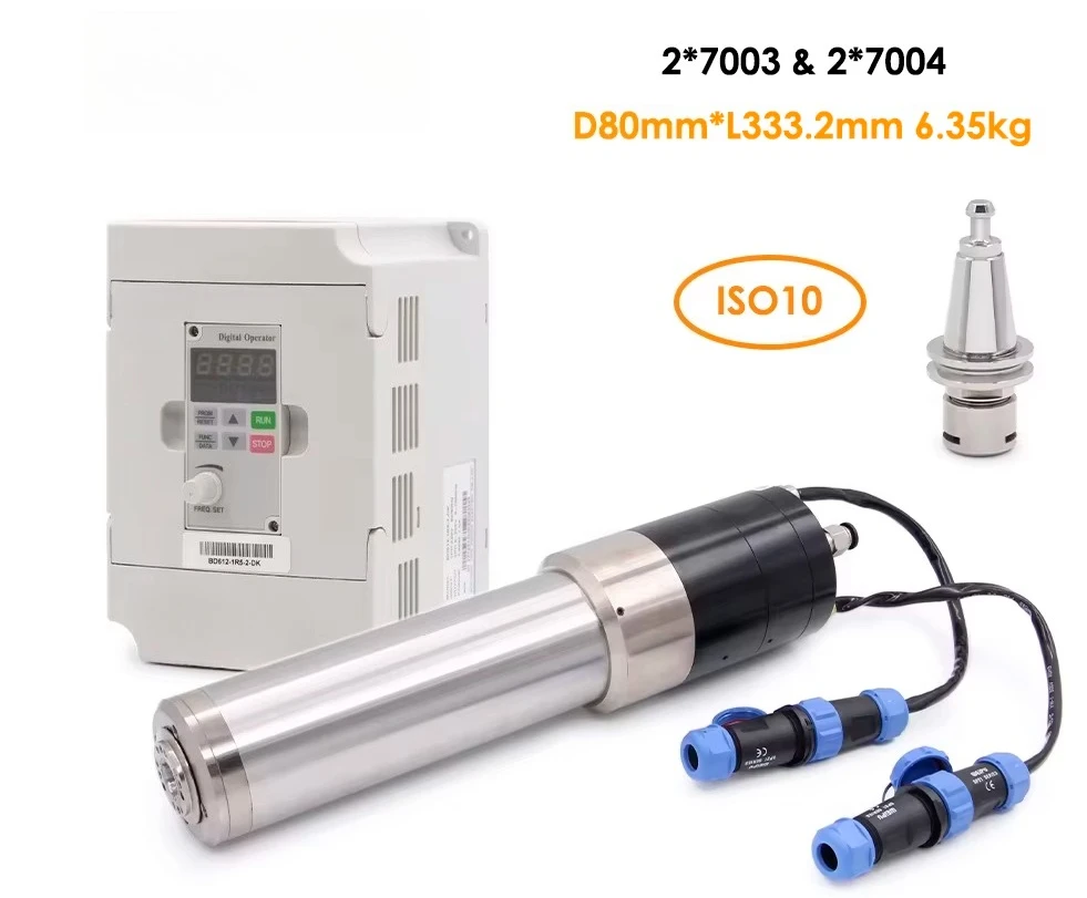 Spindle + 1.5KW VFD Inverter Automatic Tool Change CNC Spindle Motor Kit G-Penny 1.2KW 30000RPM 1000Hz ISO10 Water Cooled ATC