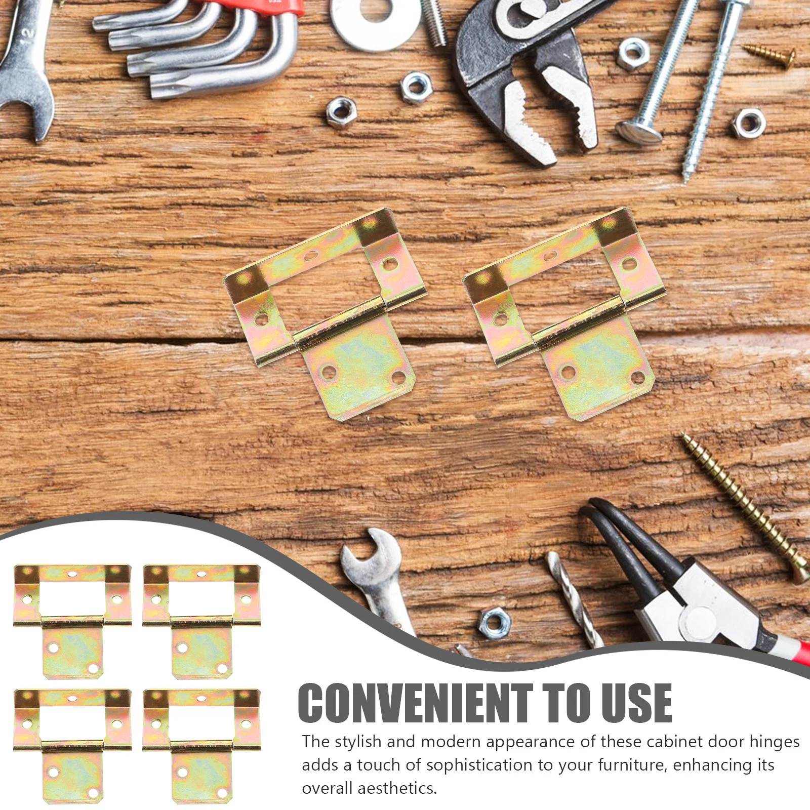 

10pcs Furniture Cabinet Hinge Non Mortise Hinges For Bifold Doors Flush Butt Hinge Box Hinges Hardware Fittings