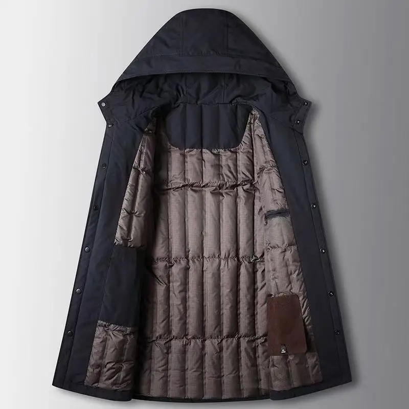 2025 Autumn/Winter New Men's Hooded Down Jacket Thickened Down Warmth and Cold proof Quality Casual Down Jacket