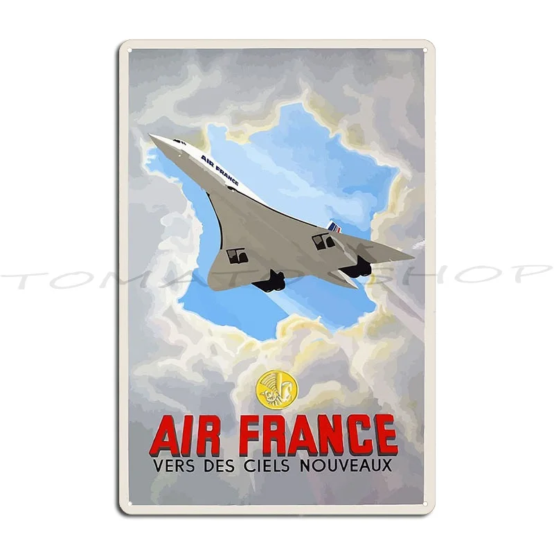 Concorde Vers Des Ciels Nouveaux Supersonic Metal Plaque Poster Plaques Personalized Rusty Kitchen Designing Tin Sign Poster