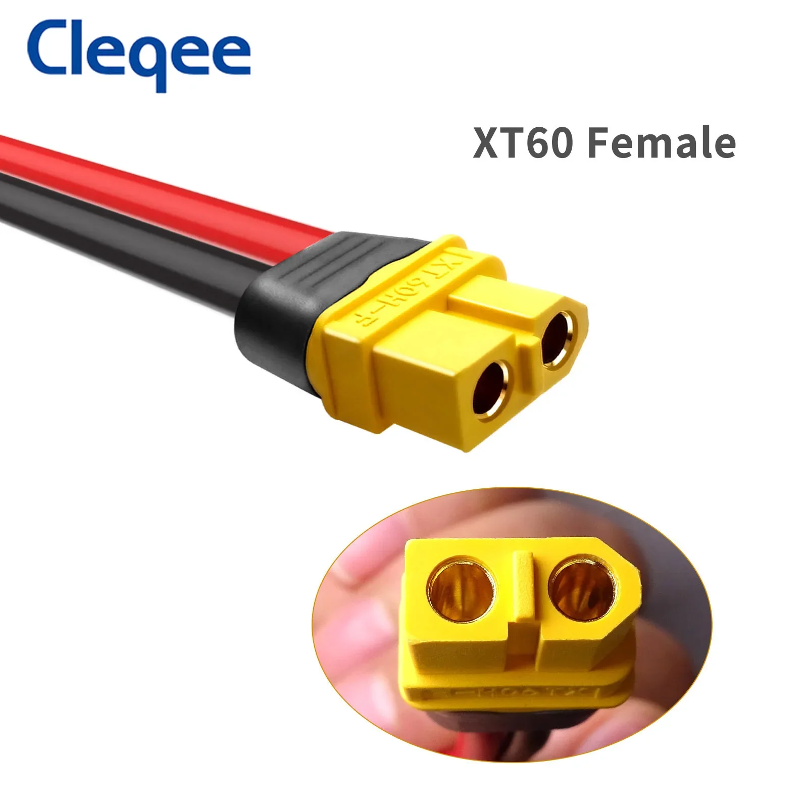 Cleqee T10075 XT60 محول إلى الطاقة الشمسية ذكر موصل سالب تمديد كبل شحن 12AWG 3m سلك لمحطة الطاقة المحمولة