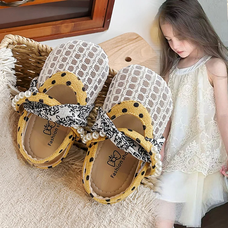 Girl Princess Xiaoxiangfeng LeatherShoe Summer New Korean Version Bow Child Soft soledShoe Fashion Popular Girl Daily Skirt Shoe