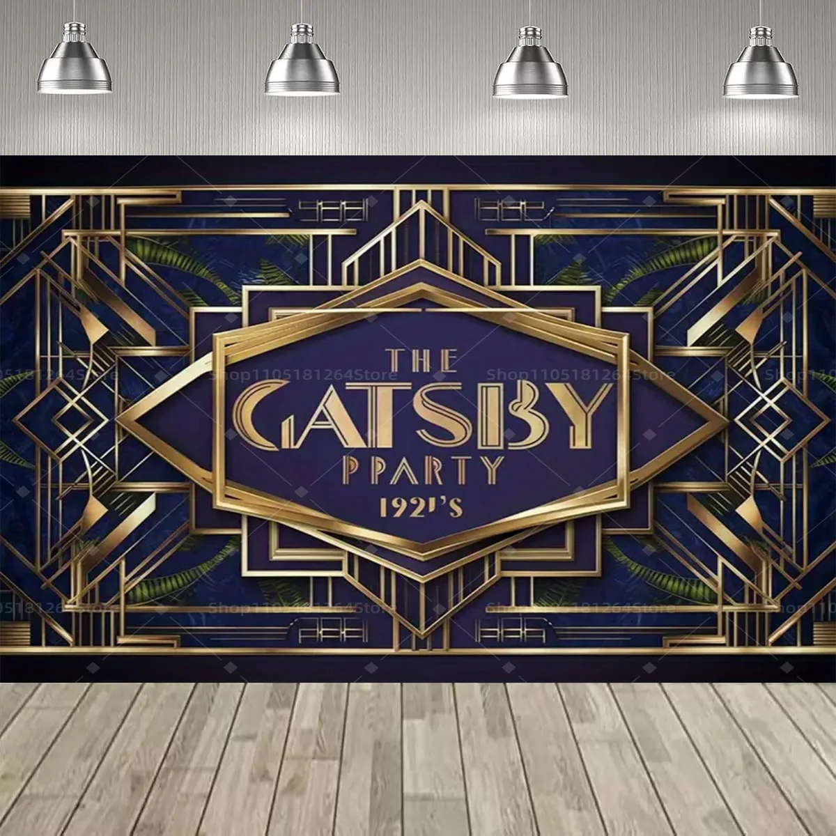 The Great Gatsby-Thema, Party-Dekoration, Hintergrund, 1920er Jazz-Alter, Retro-Schwarz-Gold, Party-Dekoration, Banner, Partyzubehör – Detail 4