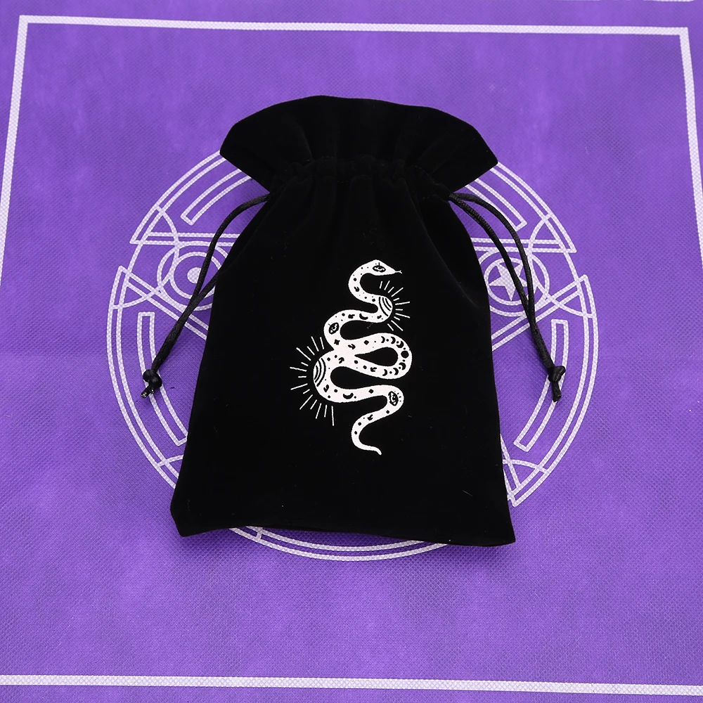 1Pcs 13x18cm Tarot Storage Velvet Bag Drawstring Pocket Board Game Card Embroidery Package Witchcraft Supplies for Altar Tarot