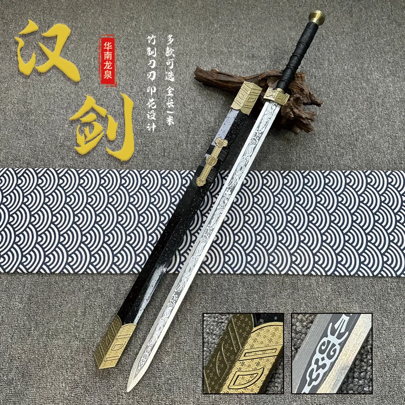 Japanese Wood Practice Katana Wooden Sword for Training Aikido 100cm Drawing Knife Antique Props Kendo Decoration Ornaments