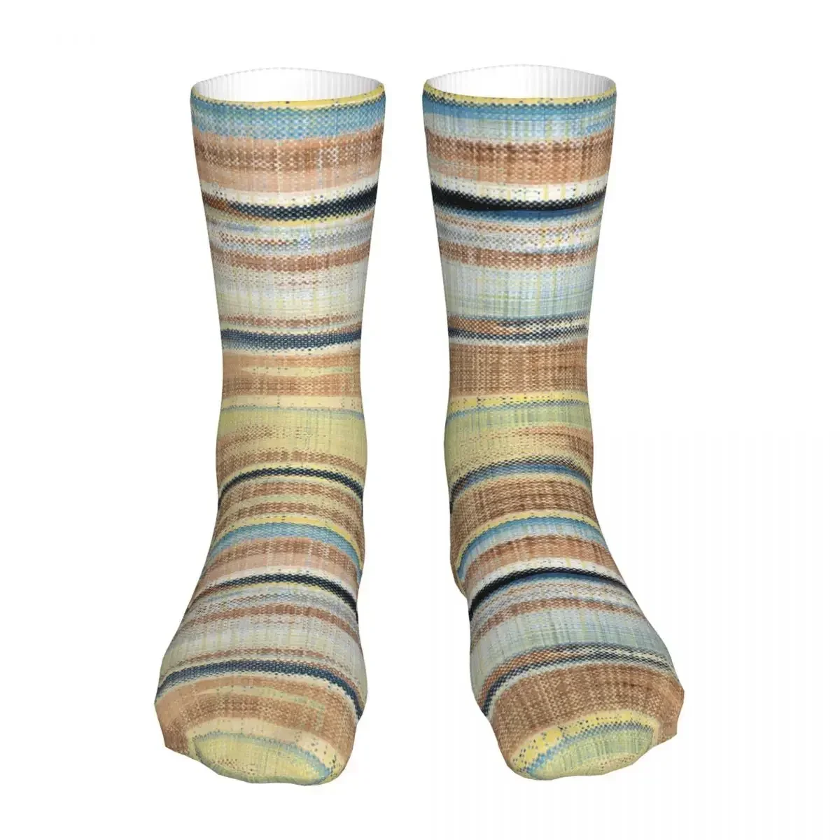 Fashion Socks Male Mens Women Novelty Linen Striped Pattern  Stripes High Quality Stockings Spring Summer Autumn Winter