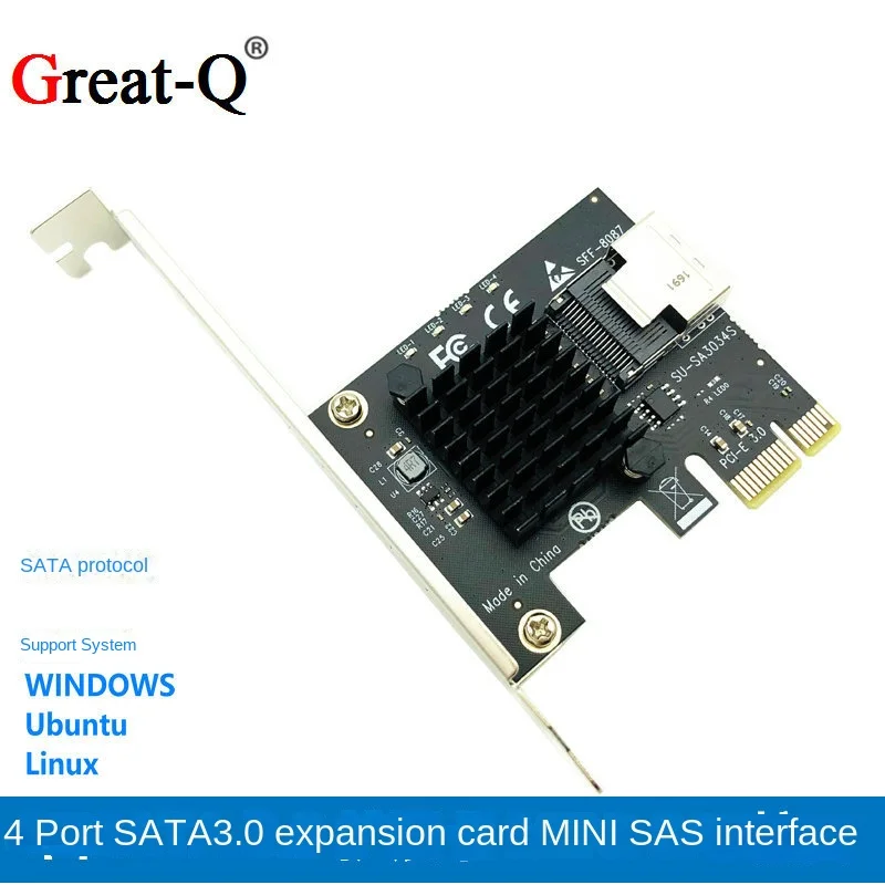 PCIe to Mini SAS SFF-8087 adapter card, hard drive expansion card, SATA 6GB interface