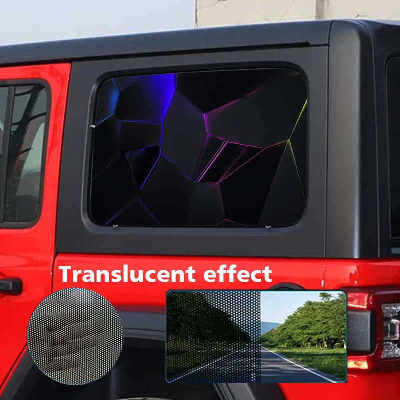 

2 pieces black mesh transparent car front windshield sticker UV protection privacy side window sticker