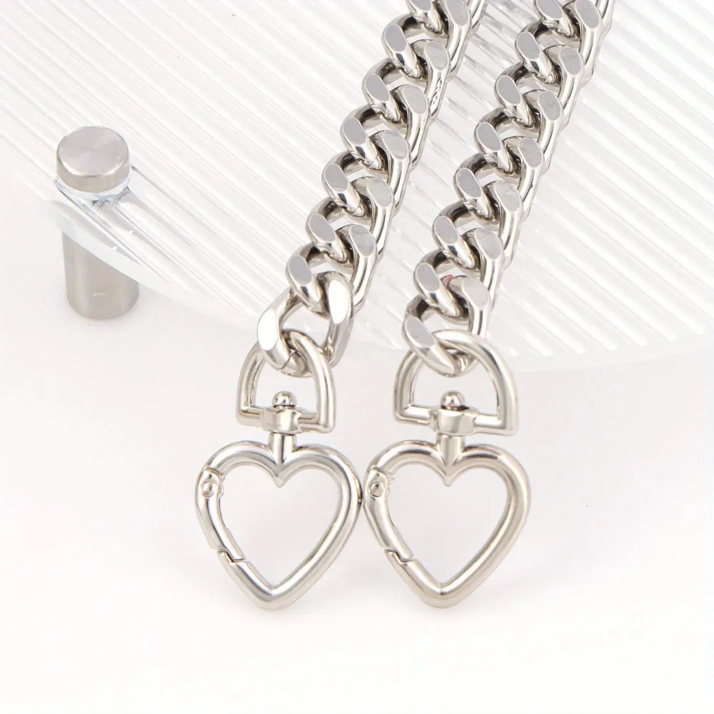 1pc Metal Purse Chain Strap Extender Heart Shape Purse Chain for Accessory Charms, Lengthen Crossbody Shoulder Handbags Strap image 5