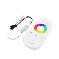 DC5-24V Mini kolorowy SPI RGB kontroler Led 2.4G RF dotykowy Panel ściemniacz dla WS2812 WS2813 WS2815 pikseli taśmy Led światła