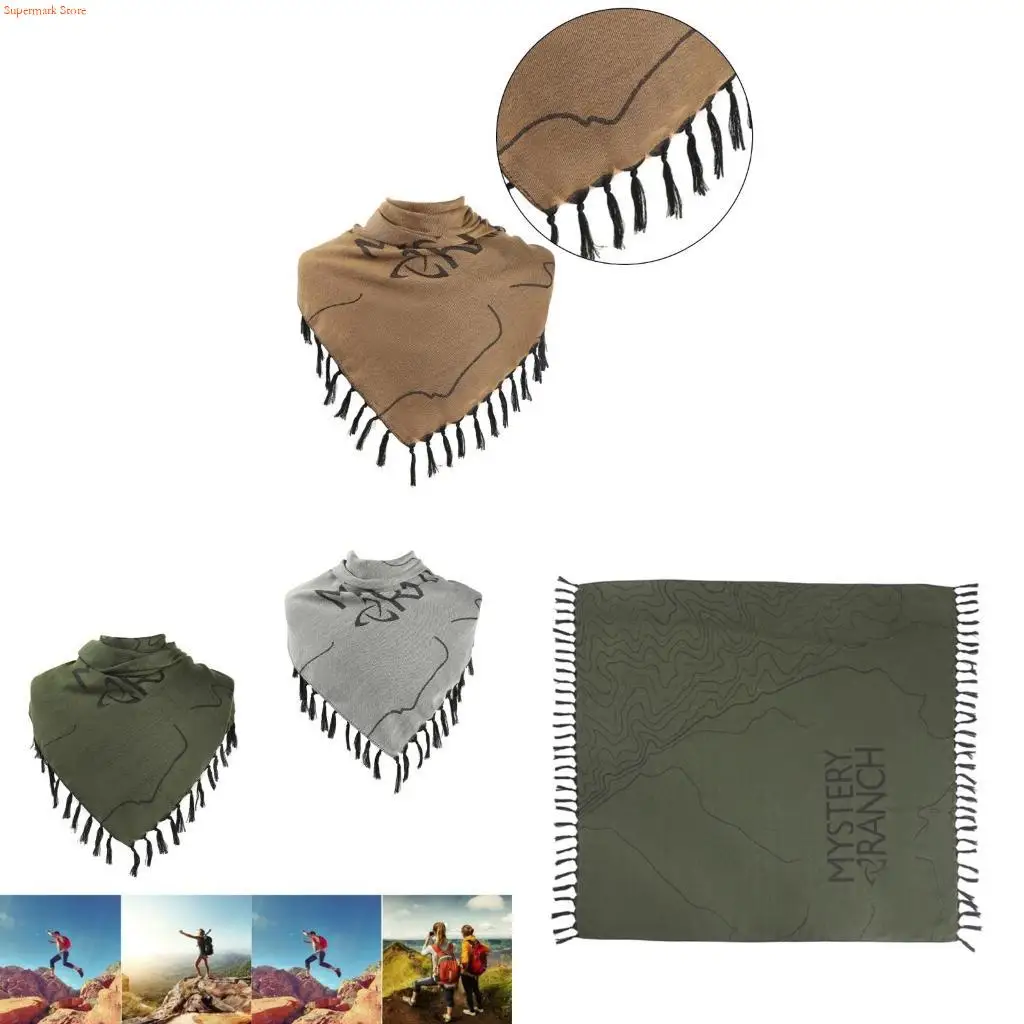 Q5WE Letter Jacquard Shemagh Desert Scarf Arab Bandana Thickened Head Wraps for Men