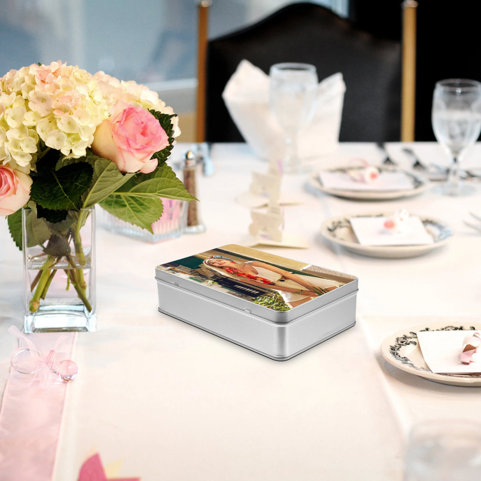 

Blank Candy Box Sublimation Iron Storage Rectangle Tin Gift Boxes for Wedding Party Favors Empty Metal Container