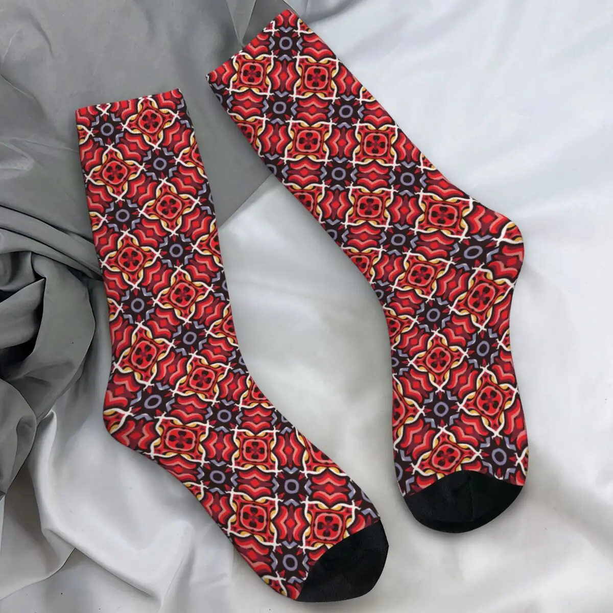 Floral Seamless Socks Damasks Fashion Stockings Unisex Soft Breathable Outdoor Socks Autumn Pattern Non Slip Socks