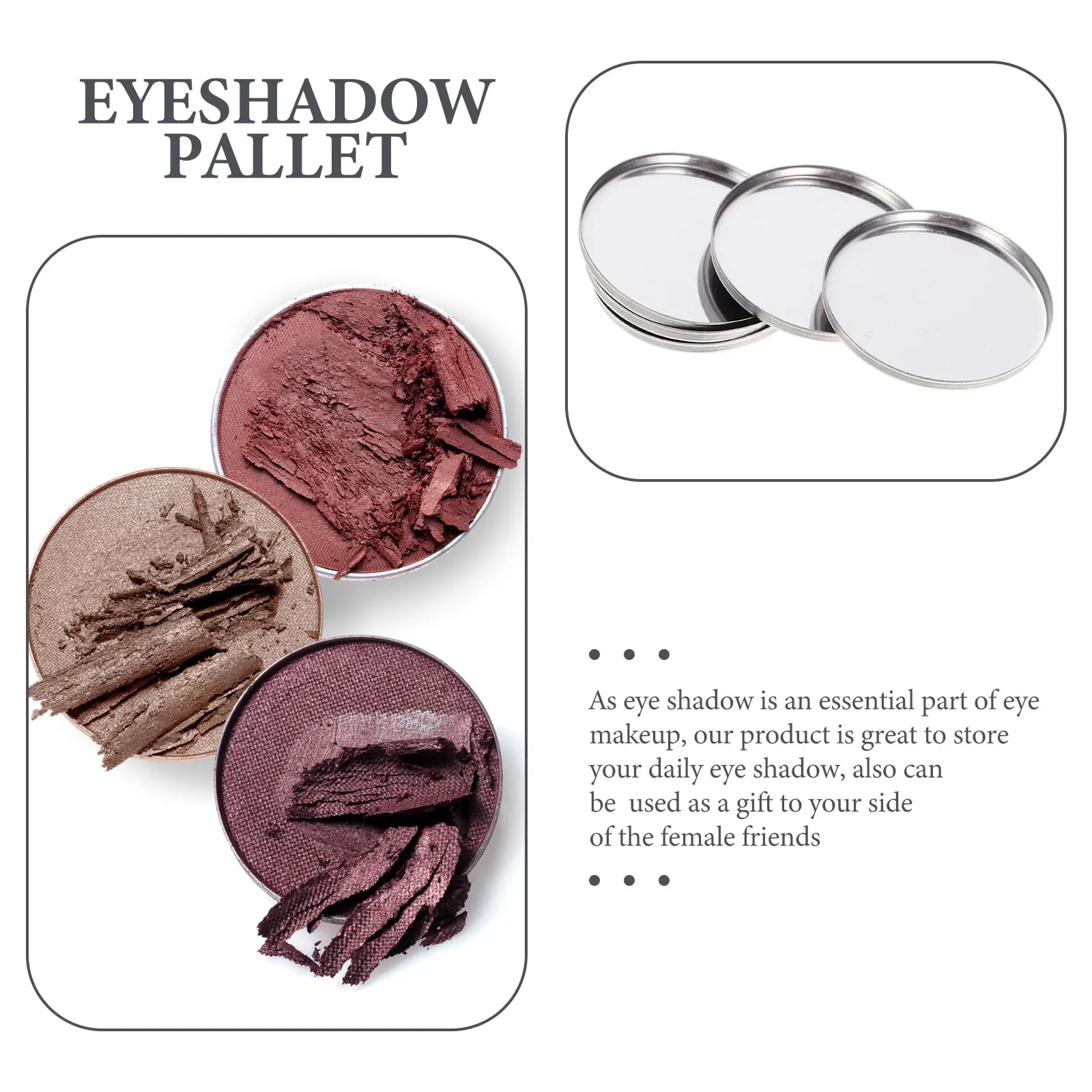 

20 Pcs Eyeshadow Palette Empty Stainless Steel Plates Mascara Metal Pans Durable Safe Daily Travel Home Makeup Container Gift